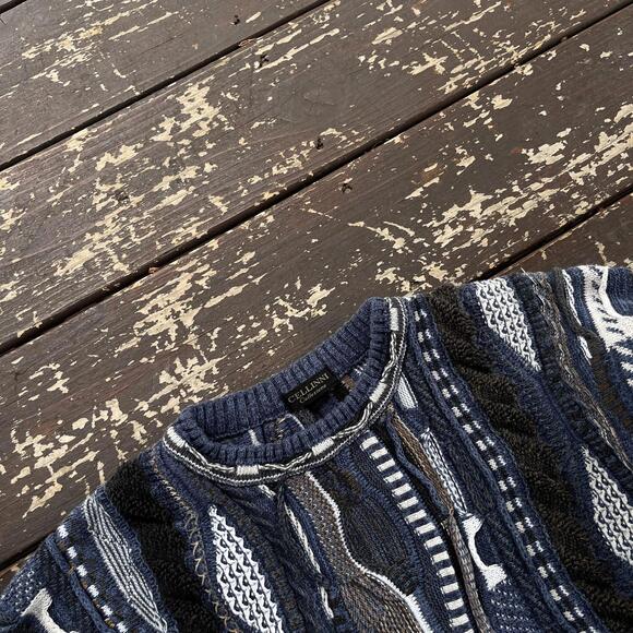 (S) Vintage 90s Y2K Coogi Style 3D Textured Knit Sweater - Picture 3 of 5